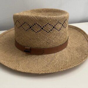 Bailey of Hollywood DARNELL Woven Straw Hat ~ Light Vintage Panama Fedora Large